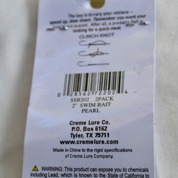 Crème 2" Spoiler Shad Swim Bait Lure, Pearl - Picture 4 of 4